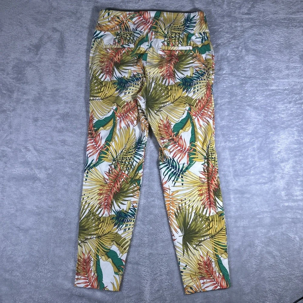 Soho Apparel Womens Pants Ankle Tropical Stretch‎ Tapered Pull On Large Resort